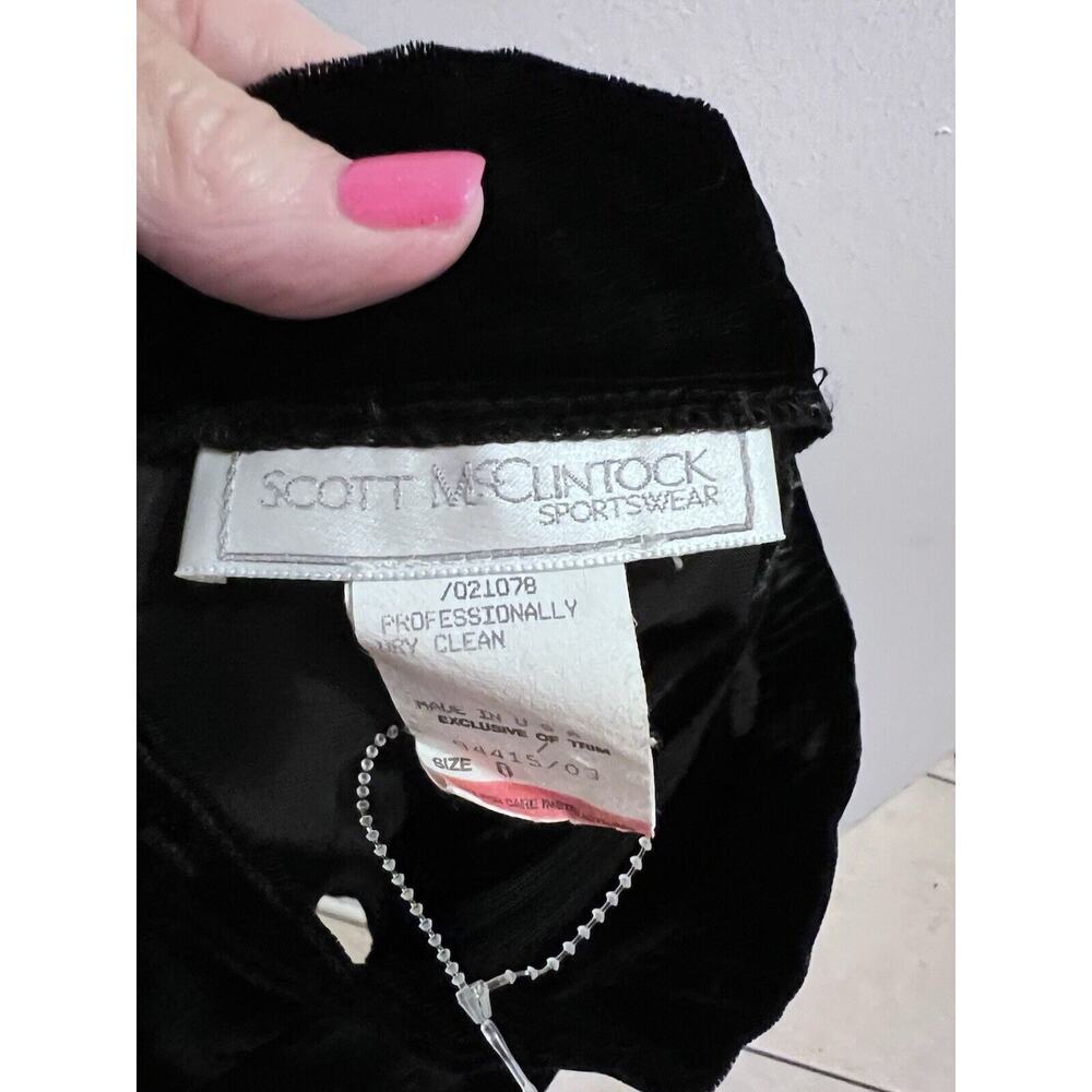 Vintage 80's Scott McClintock Women's Black Velvet Midi Pencil Skirt Size 8 NEW - Picture 5 of 7